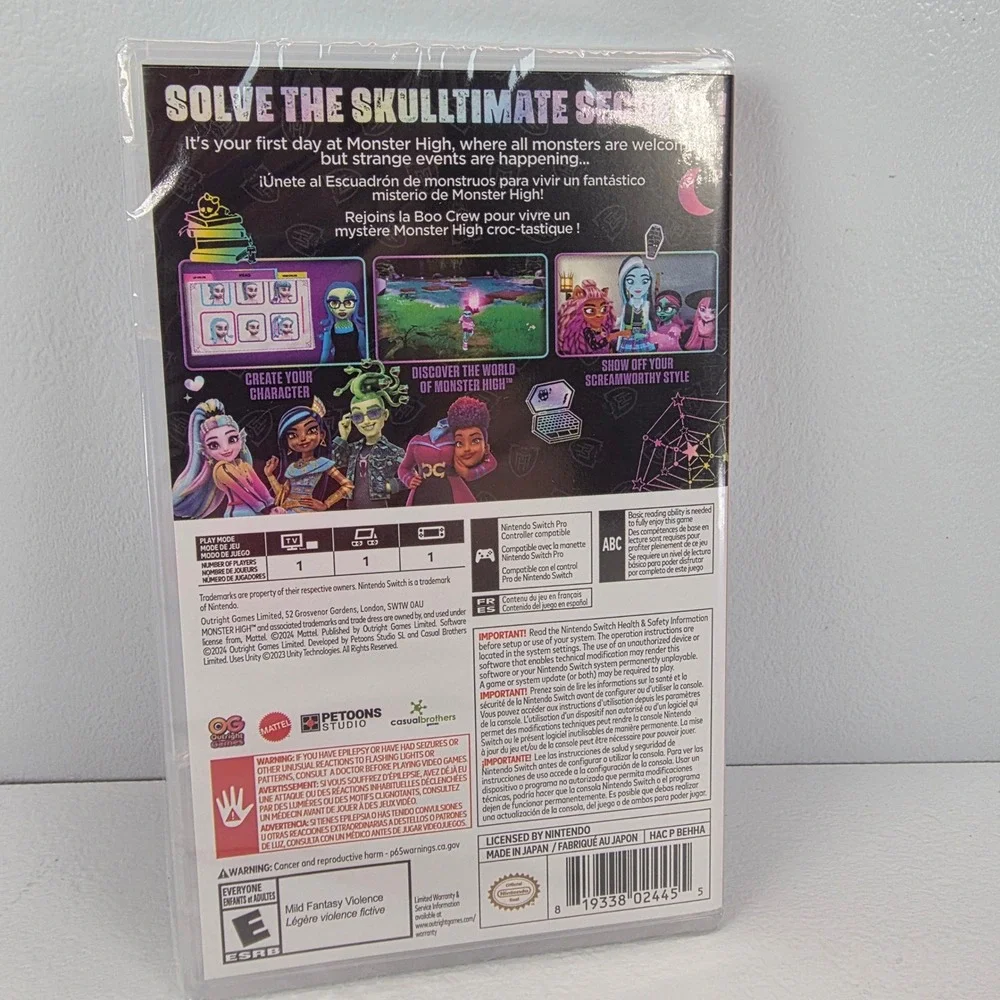 Monster High Skultimate Secrets Nintendo Switch Game New Sealed